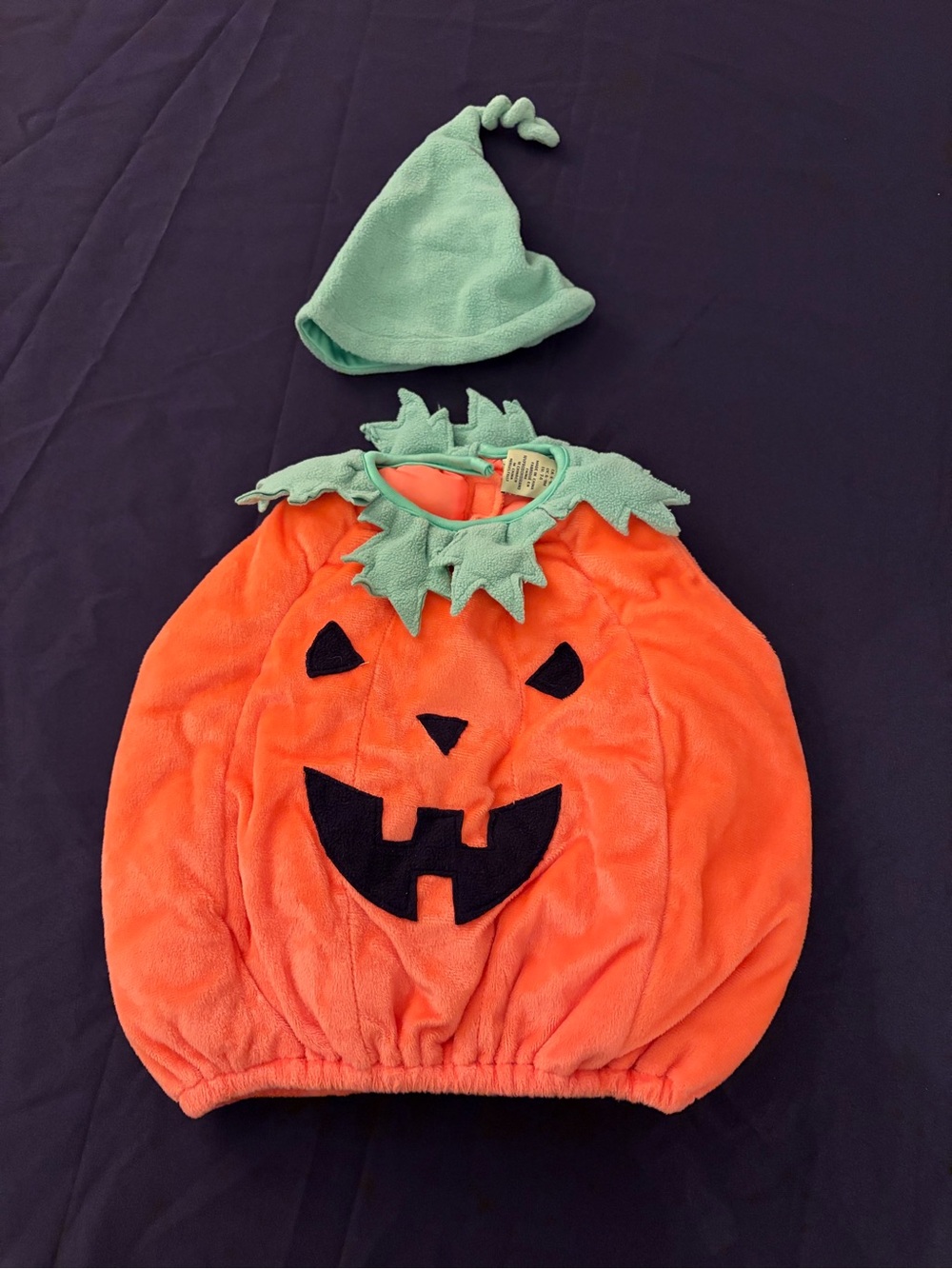 Classic Baby Halloween Pumpkin Costume with Green Hat